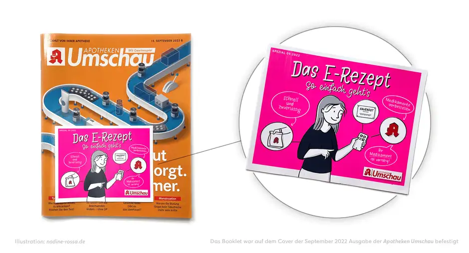 Illustrationen f&uuml;r die Apotheken Umschau zum Thema E-Rezept &ndash; Wie funktioniert das E-Rezept