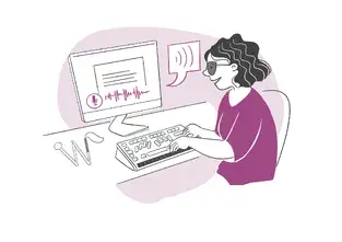 Illustrationen f&uuml;r die Perspektive Selbst&auml;ndigkeit Menschen mit Behinderung Sprachassistent