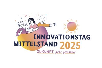 Graphic Recording Berlin – Titelillustration zum Innovationstag Mittelstand 2025 mit zentralem Motiv „Zukunft jetzt gestalten“.