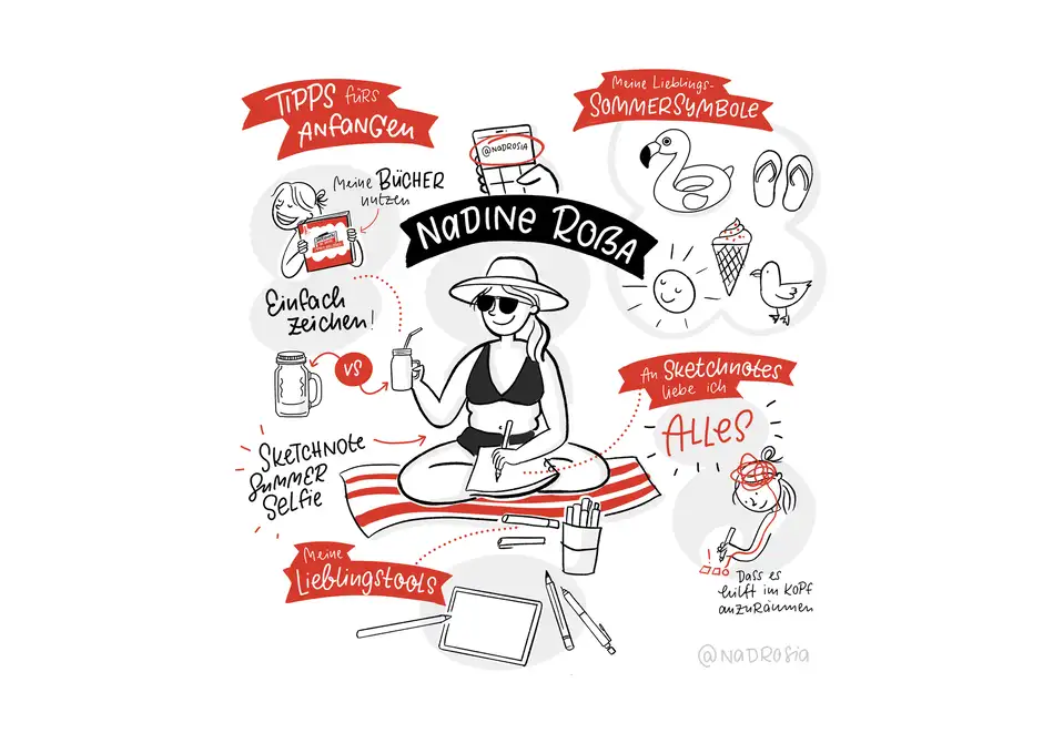 Sketchnotes Selfie Nadine Ro&szlig;a